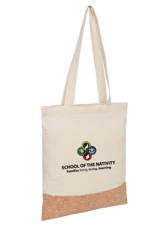 Cotton Flat Bag with Cork Bottom