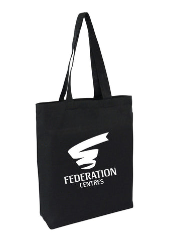 Heavy Cotton / Canvas Bag Tote Black With Bottom Only