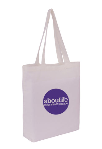Cotton Tote With Base Gusset Only - White -