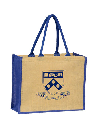 Jute Laminated Landscape - Navy Gusset