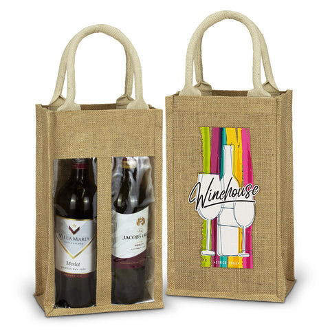 Serena Jute Double Wine Carrier 