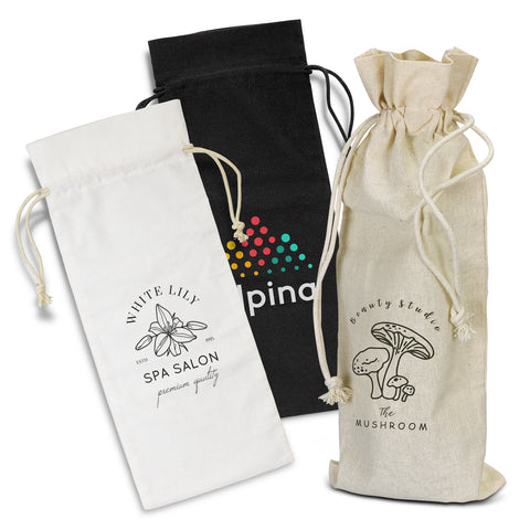 Cotton Wine Drawstring Bag 