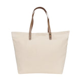Heavy Cotton / Canvas Bag with PU Leather Shoulders Strap with Zip Closure CAN-PU
