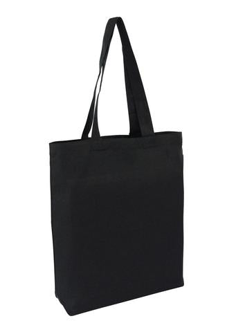Wholesale Plain Black Heavy Cotton - Canvas Bag Tote With Bottom Only 