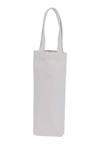 Canvas Wine Bag - 1 Bottle - Plain Bag