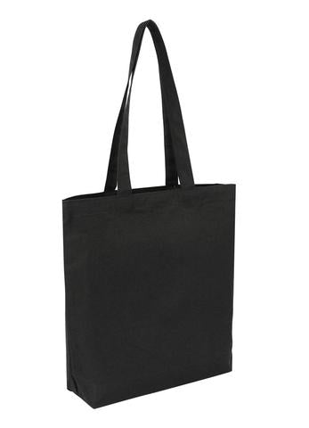 Bulk Plain Black Cotton Tote Bag With Bottom Only