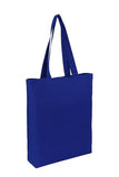 Wholesale Plain Royal Blue Cotton Tote Bags With Base Gusset Only