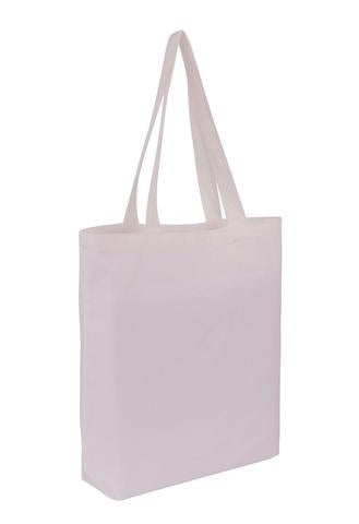 Cotton Tote With Base Gusset Only - White - Plain Bag