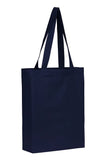 Wholesale Plain Navy Cotton Tote Bags With Base Gusset Only