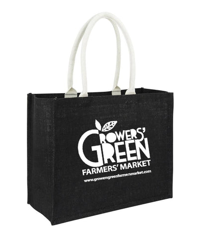 Jute Hessian Grocery Shopping Bag Full Black